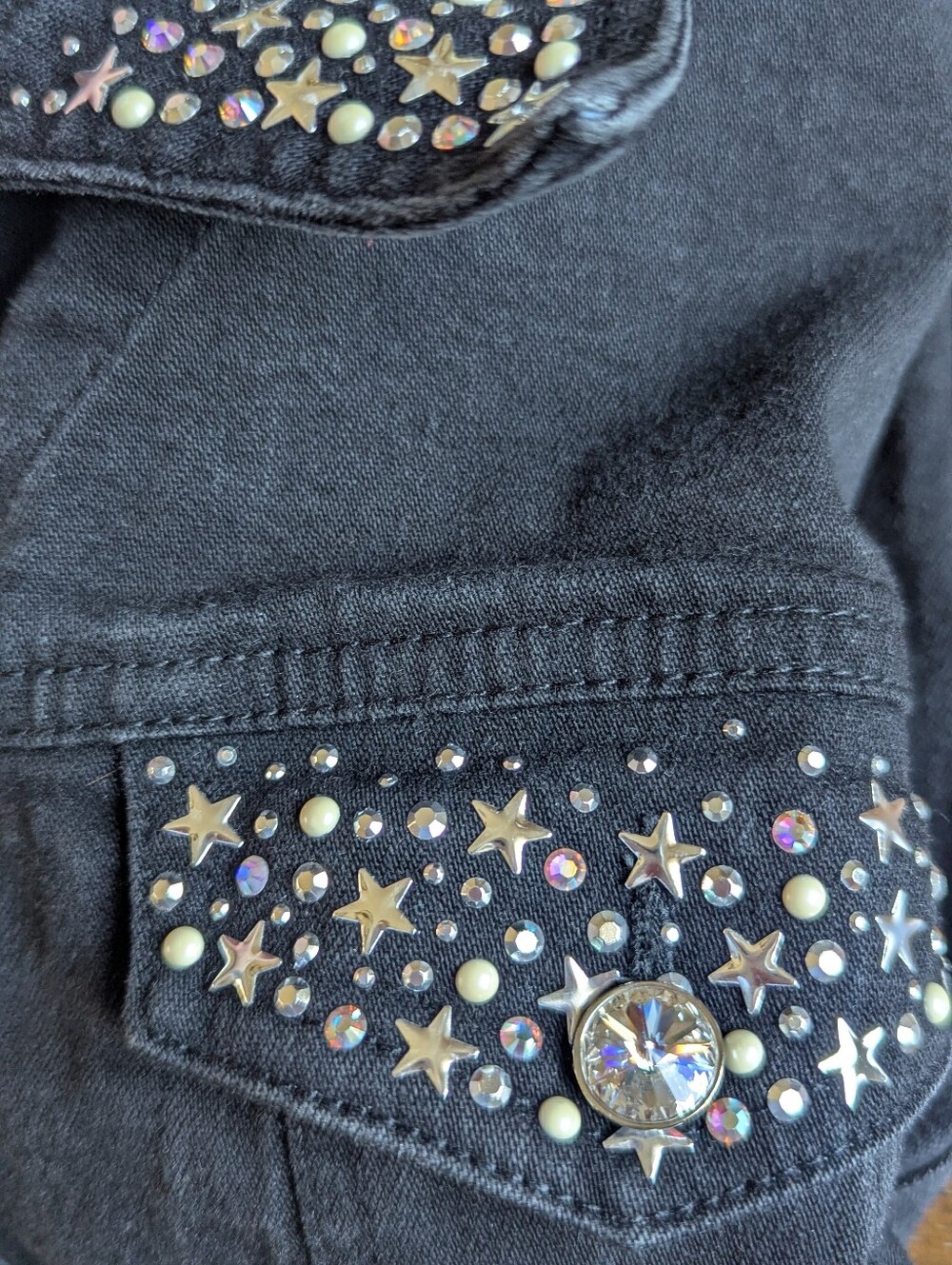 💎✨Celestial Swarovski Crystal Sparkling Star Fairycore Embellished Denim Jacket - Picture 14 of 14